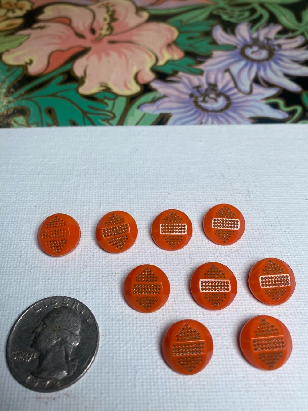 Vintage orange buttons